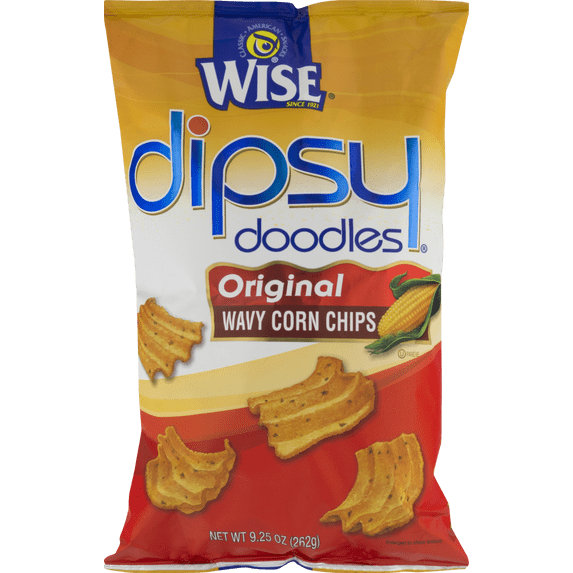 Wise Foods Original Dipsy Doodles Wavy Corn Chips 9.25 oz. Bag (4 Bags)