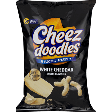 Wise Foods White Cheddar Cheese Doodles Baked Puffs 8.0 oz. Bag (3 Bags)