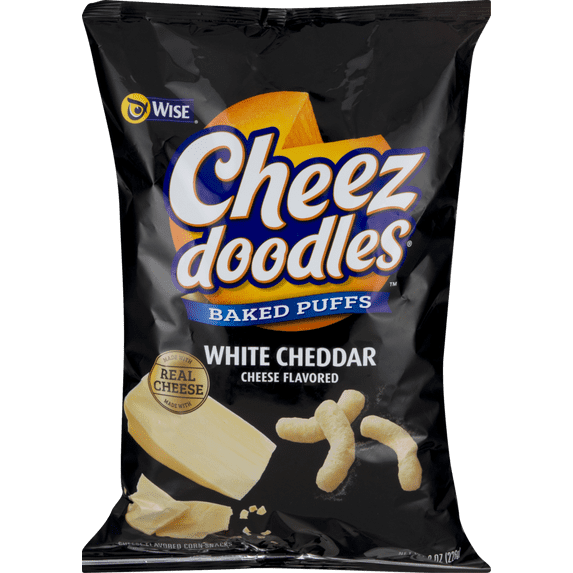 Wise Foods White Cheddar Cheese Doodles Baked Puffs 8.0 oz. Bag (4 Bags)