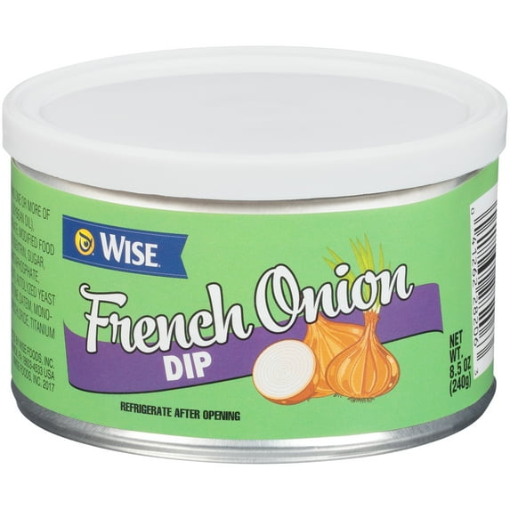 Wise French Onion Dip , 8.5 oz. Tub, Creamy Texture, Sugar-Free, Shelf Stable, Contains Milk
