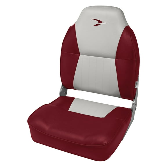 Wise Gray/Dark Red Folding High Back Boat Seat