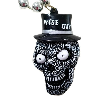 Wise Guy Sugar Skull Mardi Gras Beads Party Favor Necklace