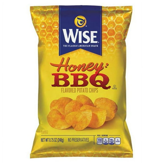Wise Honey BBQ Potato Chips 9.75 Oz Bags - Pack of 6