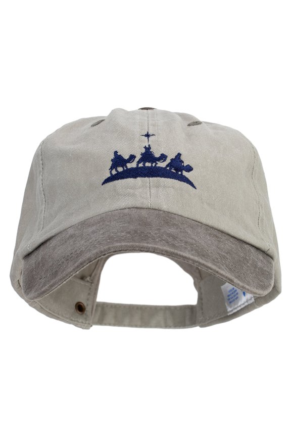 Wise Men Embroidered Pigment Dyed Wash Cap - Beige Brown OSFM