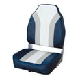 thumbnail image 1 of Wise Navy / Grey / White Classic High Back Fishing Boat Seats, No-Pinch Aluminum Hinges, 1 of 4