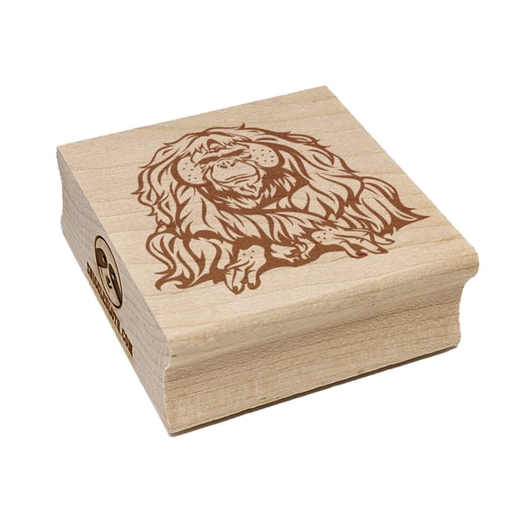 Wise Old Orangutan Great Ape Square Rubber Stamp Stamping Scrapbooking Crafting - Small 1.25in