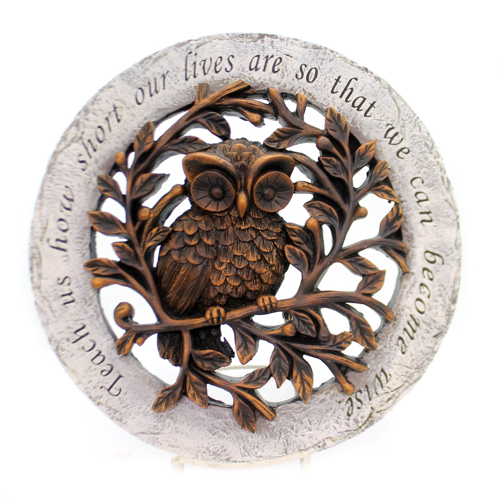 Wise Owl Bronze Resin Decorative Stepping Stone