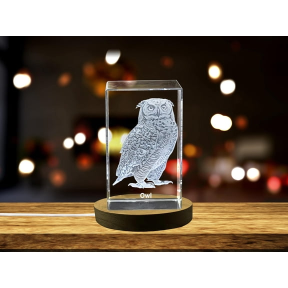 Wise Owl Crystal Carvings | Exquisite Gems Etched with Nocturnal Raptors