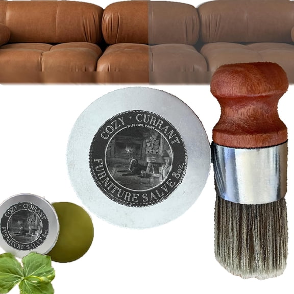 Wise Owl Furniture Salve for Leather, 1-Pack Leather Salve for Furniture, Leather Furniture Salve and Brush, Furniture Salve Brush, Best Furniture Salve, Furniture Salve for Wood