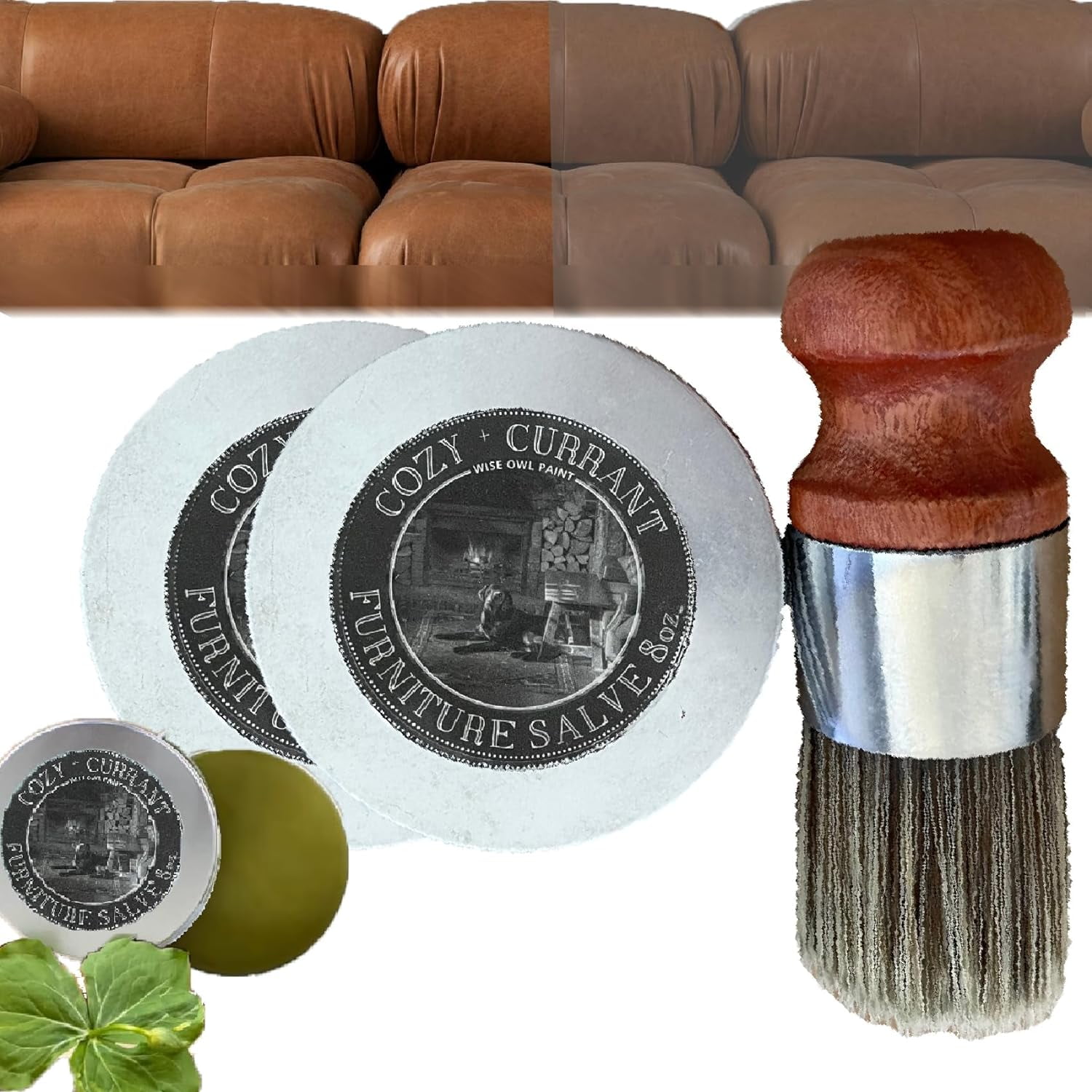 Wise Owl Furniture Salve for Leather, 2Pack Leather Salve for Furniture, Leather Furniture