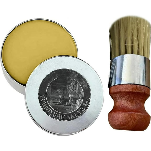 Wise Owl Furniture Salve for Leather, Leather Salve for Furniture, Leather Furniture Salve and Brush, Furniture Salve for Wood,Leather Salve with Boar Bristle Brush for Home