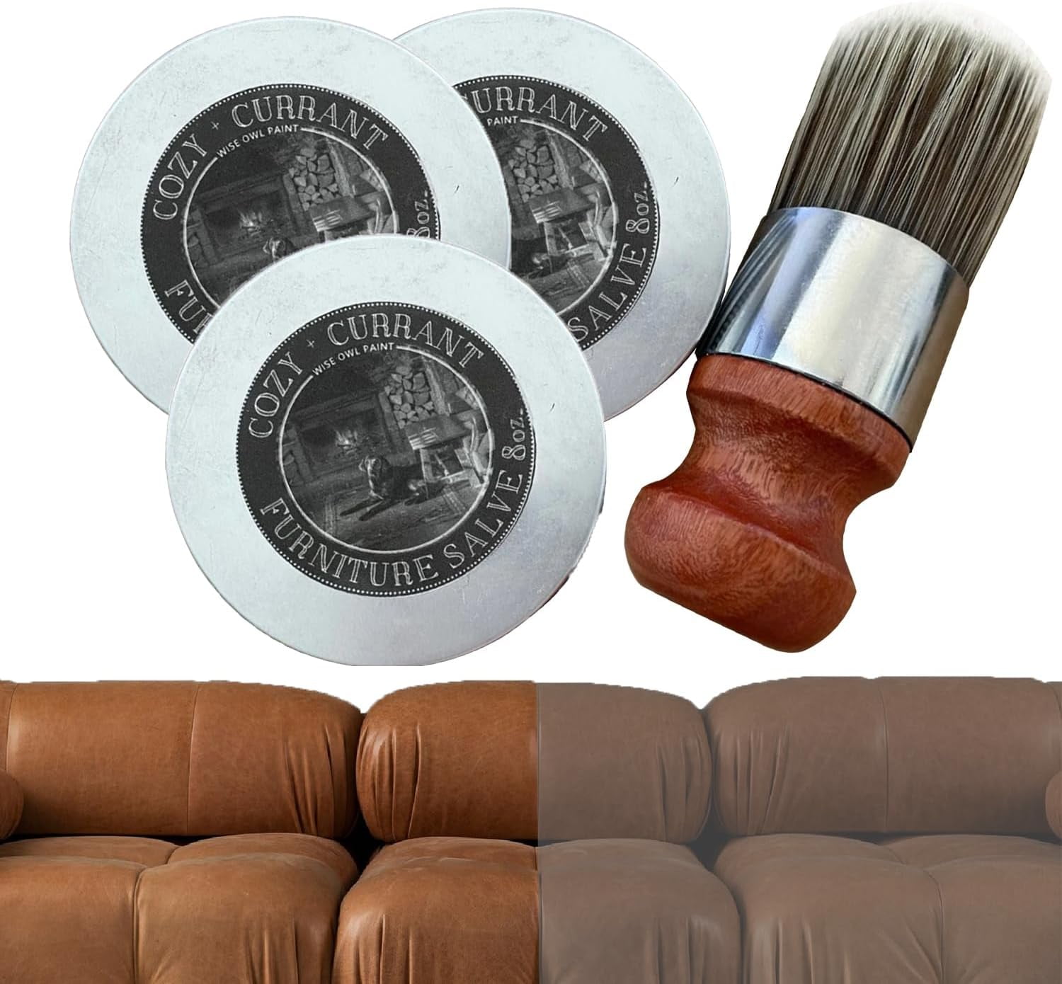 Wise Owl Furniture Salve, Furniture Salve for Wood Leather with Brush