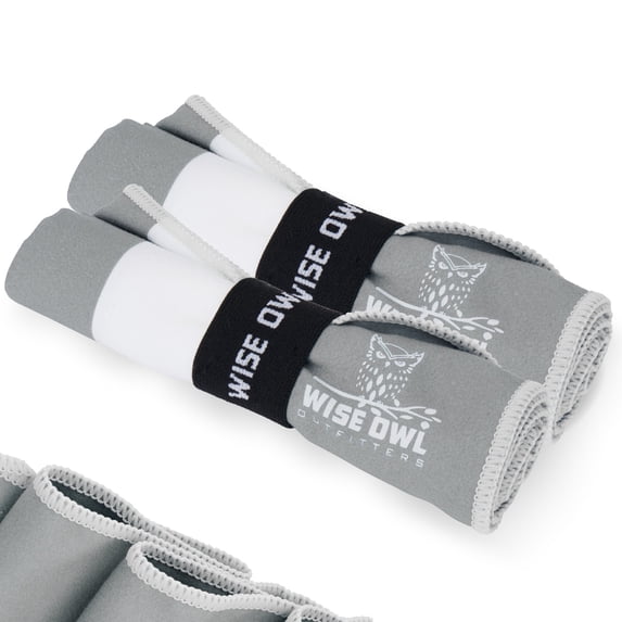Wise Owl Outfitters Microfiber Gym Towel ,(12"*24"), 2 Pack, Grey