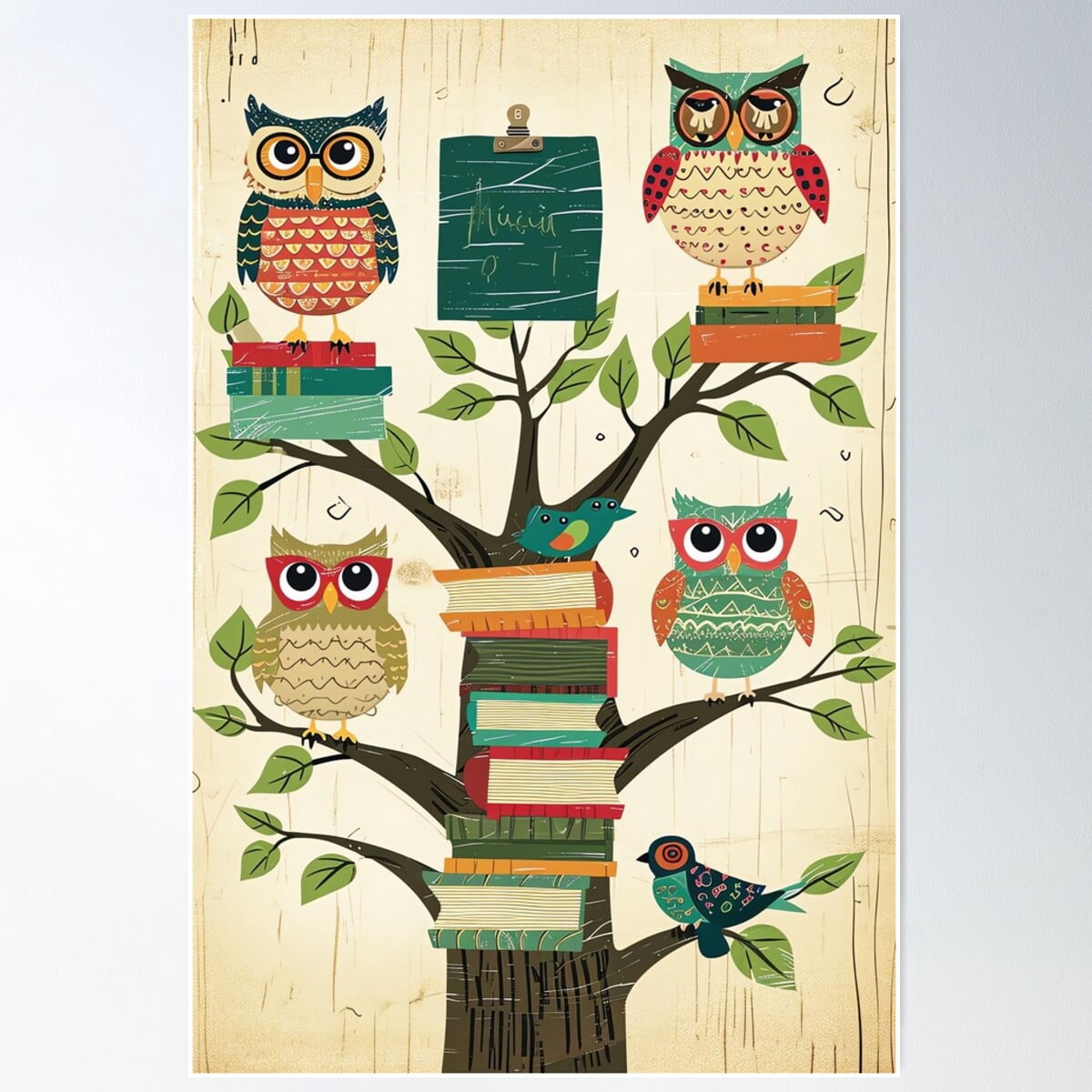 Wise Owls Classroom Poster Wall Art, Modern Wall Decor For Living Room ...