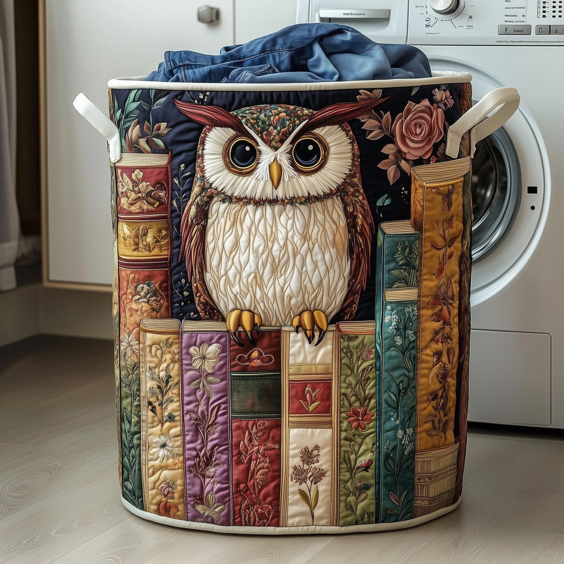 Wise Reader Quilted Laundry Basket, Storage Bin Laundry Basket Fabric, House Storage Hamper, Mother Day's Gift Ideas