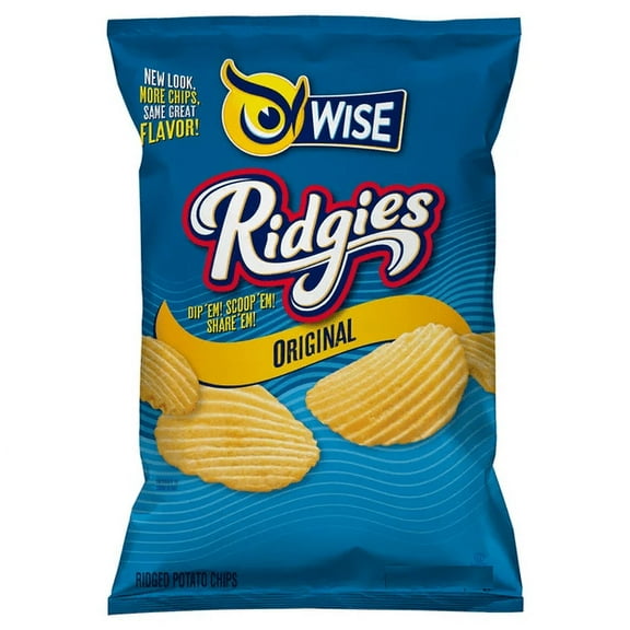 Wise Ridgies Original Ridged Potato Chips, 4-Pack 7.5 oz. Sharing Size Bags