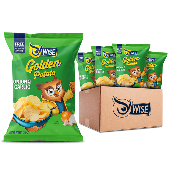 Wise Snacks Onion & Garlic Potato Chips, 1 oz Bags, 42 Count
