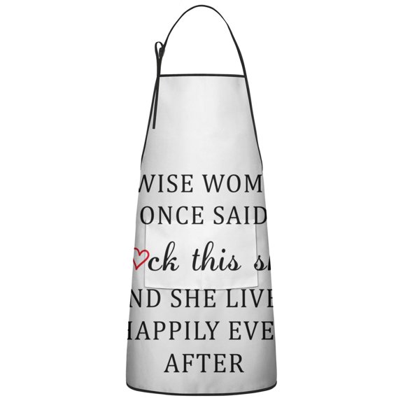 Wise Woman Bib Apron with Pocket Extra Long Aprons Waterproof Bib Apron for Brother Boyfriend Husband Cooking Aprons for Kitchen Cool BBQ Grilling