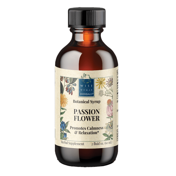 Wise Woman Herbals - Passionflower Botanical Syrup 2 FL OZ - Herbal Solid Extract, Promotes Calmness & Relaxation