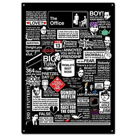 Wise Words from The Office Metal Tin Signs, The Office Poster, Decorative Signs Wall Art Home Decor Size: 16 x 12 Inches