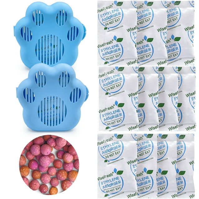 WiseFresh 30 Packs 5 Gram Ethylene Gas Absorber Packet with Canister