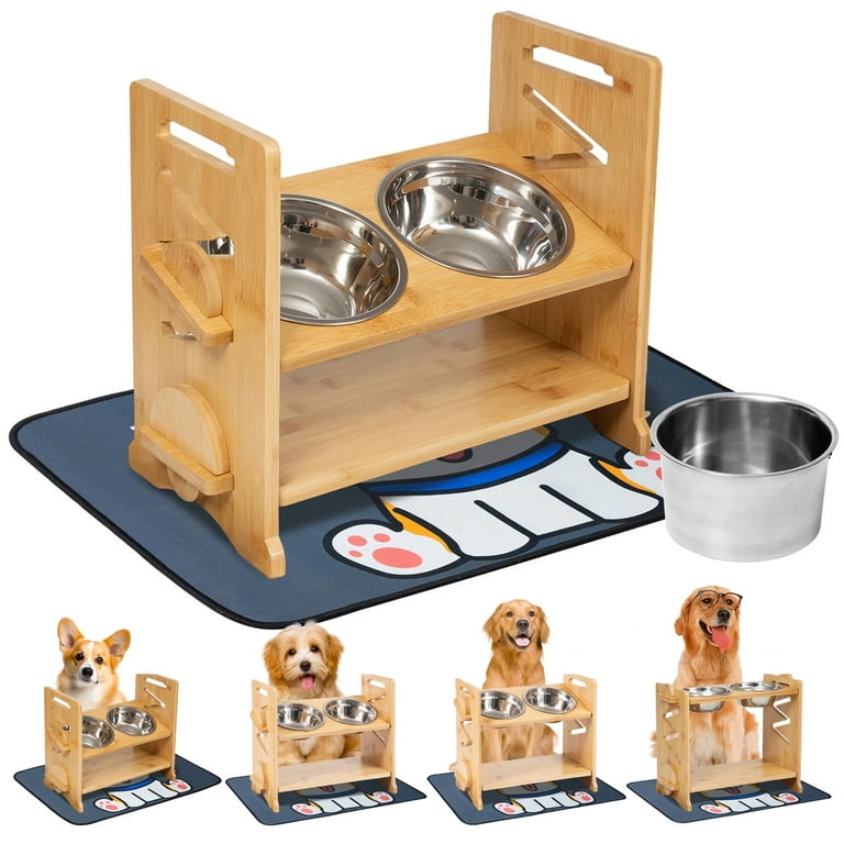 Elevated Dog Bowls with Stand, Raised Dog Feeder for Large Medium