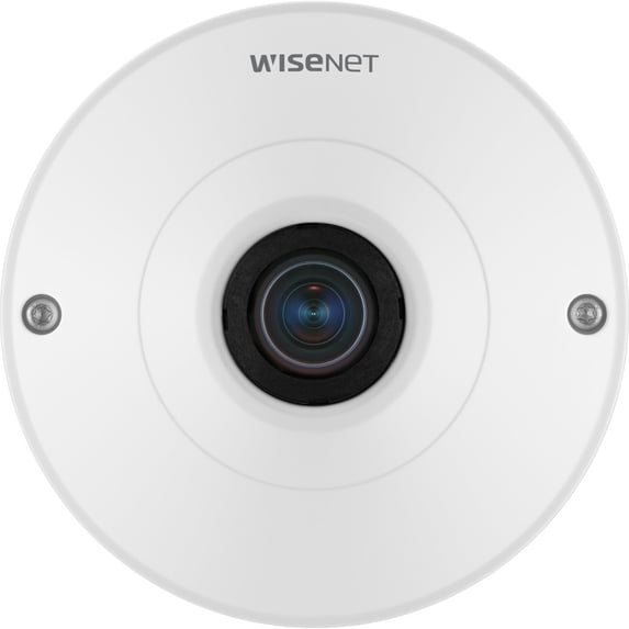 Wisenet QNF-9010 12 Megapixel Indoor Network Camera, Color, Fisheye, White