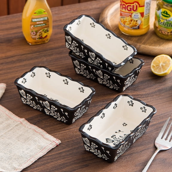 Wisenvoy Mini Loaf Pan Bread Pan Ceramic  Bread Loaf Pans 4-Pieces Bread Baking Pan