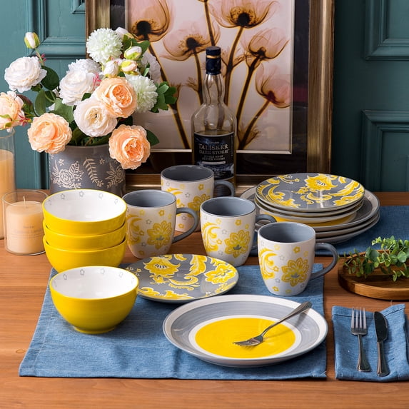 Wisenvoy Plates and Bowls Sets Dish Set Ceramic Dinnerware Sets Plate Set Porcelain Dishes Set for 4 Dinner Plates