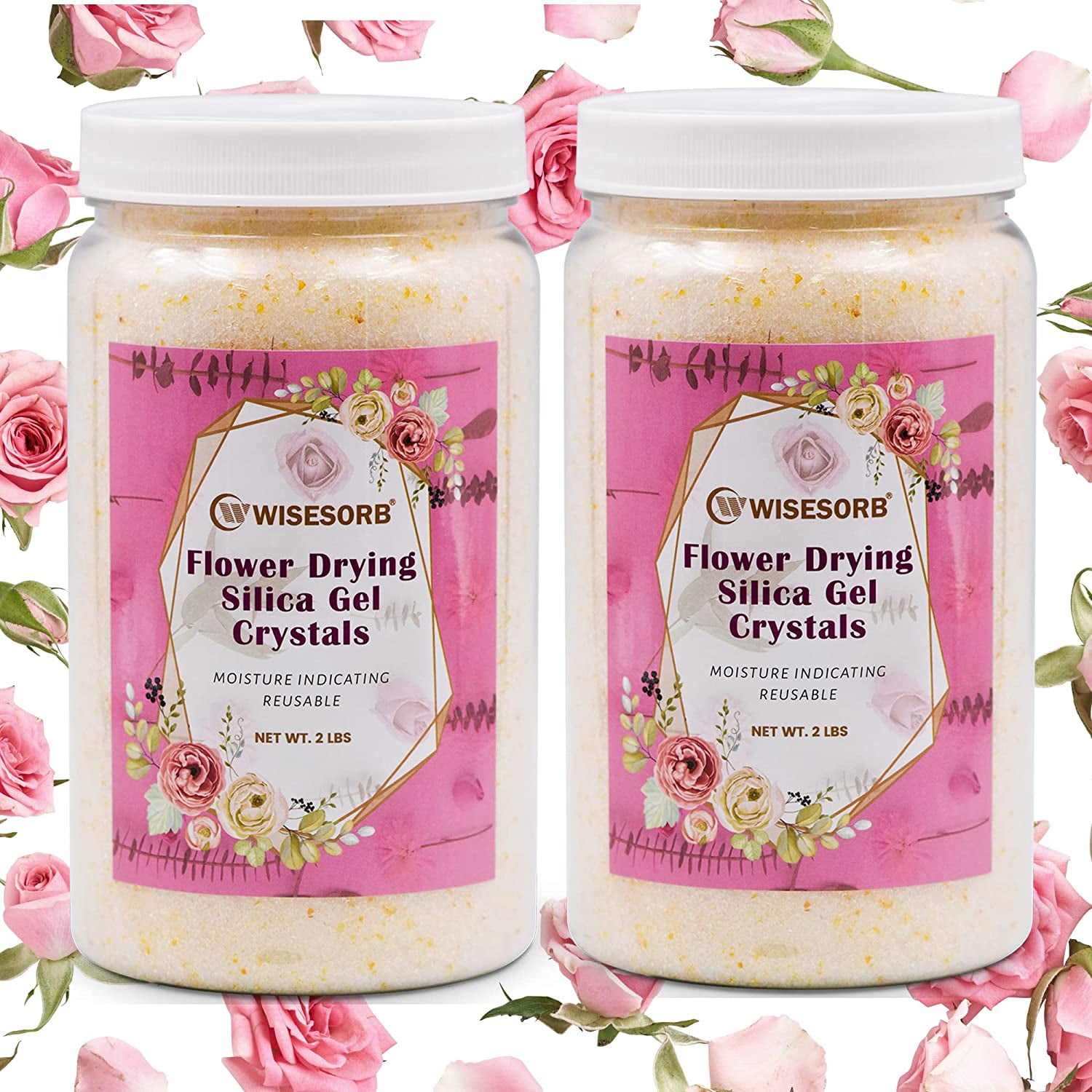 Wisesorb 3.6 LBS Silica Gel Flower Drying Crystals, Jar of Orange to