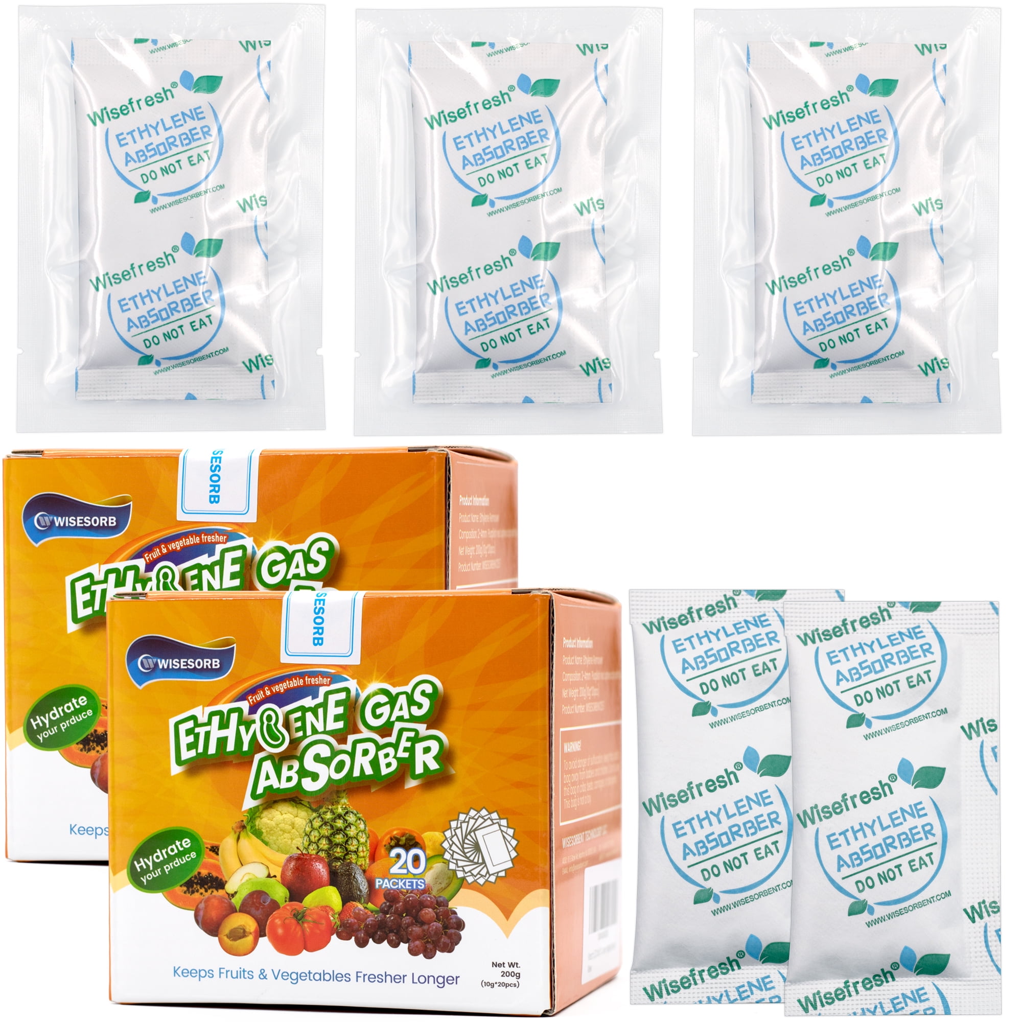 Wisesorb 40Pcs 10 Gram Ethylene Gas Absorber Packet, Vegetable & Fruit