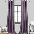 thumbnail image 1 of Wisewater 2 Panels Velvet Curtains Grommet Curtains ,Patio Door Drapes, Light Blocking Curtain,Blackout Curtains, Purple, 52x96 inch, 1 of 10