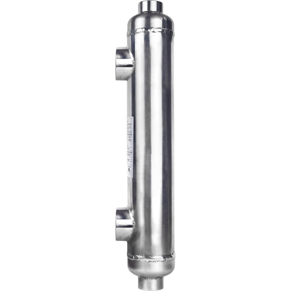 Wisewater 85K Btu Pool Heat Exchanger 316L Same Side Ports 1" & 3/4" FPT