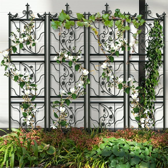 Wisfor 2Pack Thicken Iron Garden Trellis Climbing Plants Trellis Fence Outdoor Garden Backyard Decoration, 67.7x19.7inch