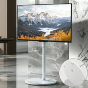 Wisfor 40-75 Portable Rolling Floor TV Stand Mount Swivel Bracket Height Adjustable 88lbs Loadking Capacity , White