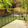 thumbnail image 1 of Wisfor 5 Metal Panel Garden Fence Pet Dog Playpens Edging Fencing with Lockable Gate, 23.6x43.3inch, 1 of 10