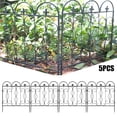 thumbnail image 1 of Wisfor 5 Panels Decorative Garden Fence Rustproof Black Patio Yard Metal Barrier, 27.2x26.3 inch, 1 of 11