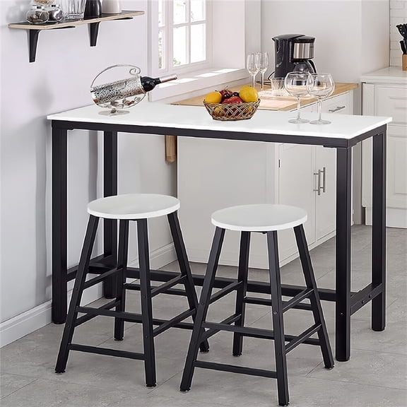 Wisfor Bar Table Rectangle Marble Coffee Table for Home Kitchen Pub Office, 48x16x41inch