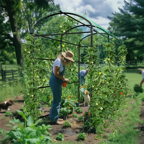 Wisfor Large U-Shape Garden Trellis Arch Cucumber Trellis Support for Tomato Squash Bean Grapes, 41.34x63.78x62.99 inch