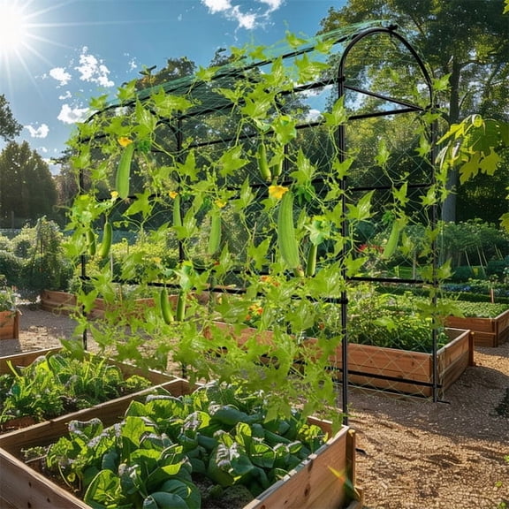 Large U-Shape Garden Trellis Arch Cucumber Trellis Support for Tomato Squash Bean Grapes, 47.24x71.65x87.40 inch