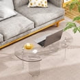 thumbnail image 1 of Wisfor Premium Clear Acrylic Coffee Table Sofa End Side Table Living Room Storage Decorative, Transparent, 37.40x19.69x13.78 inch, 1 of 12