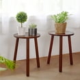 thumbnail image 1 of Wisfor Set of 2 Bamboo Side End Table Water-Proof Plant Display Stand Garden Stool ,16.5" Height, 1 of 10
