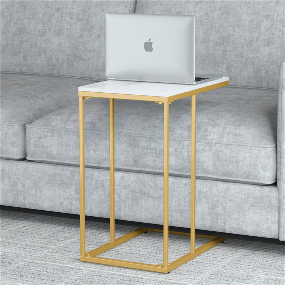 Wisfor Sintered Stone C Shaped Side Table Laptop Coffee Table Under