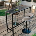 thumbnail image 1 of Wisfor Sintered Stone Counter Height Pub Bar Table Kitchen Dining Table,47.2x15.75x41.4", Matte Gray, 1 of 7