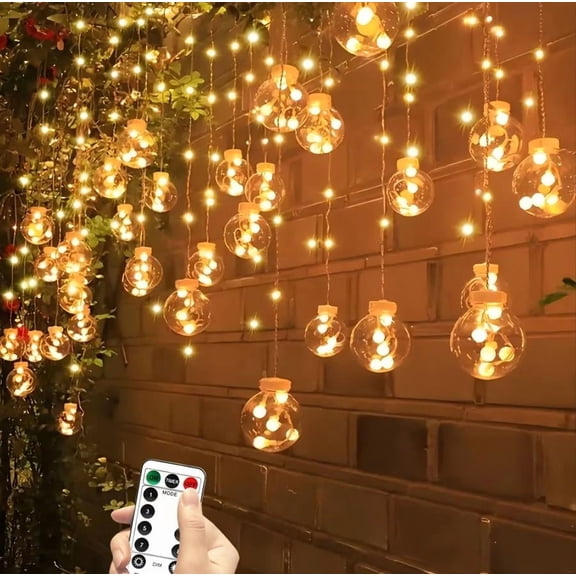 Wish Ball Light String, Wish Ball Atmosphere Decorative Light, with 8 lighting modes and 10 transparent spherical lights, suitable for various parties and gatherings. It is a multi-functional wall-mo