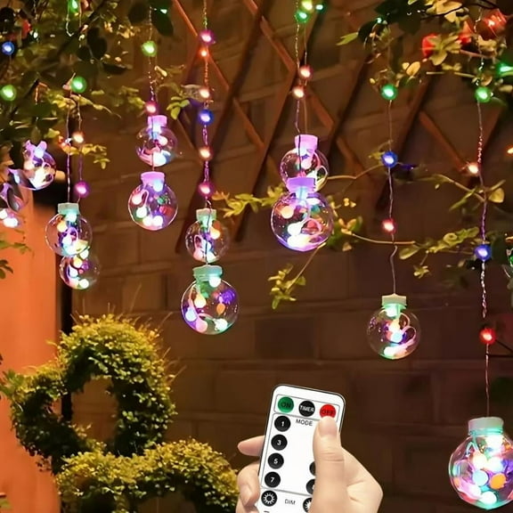 Wish Ball Light String, Wish Ball Atmosphere Decorative Light, with 8 lighting modes and 10 transparent spherical lights, suitable for various parties and gatherings. It is a multi-functional wall-mo