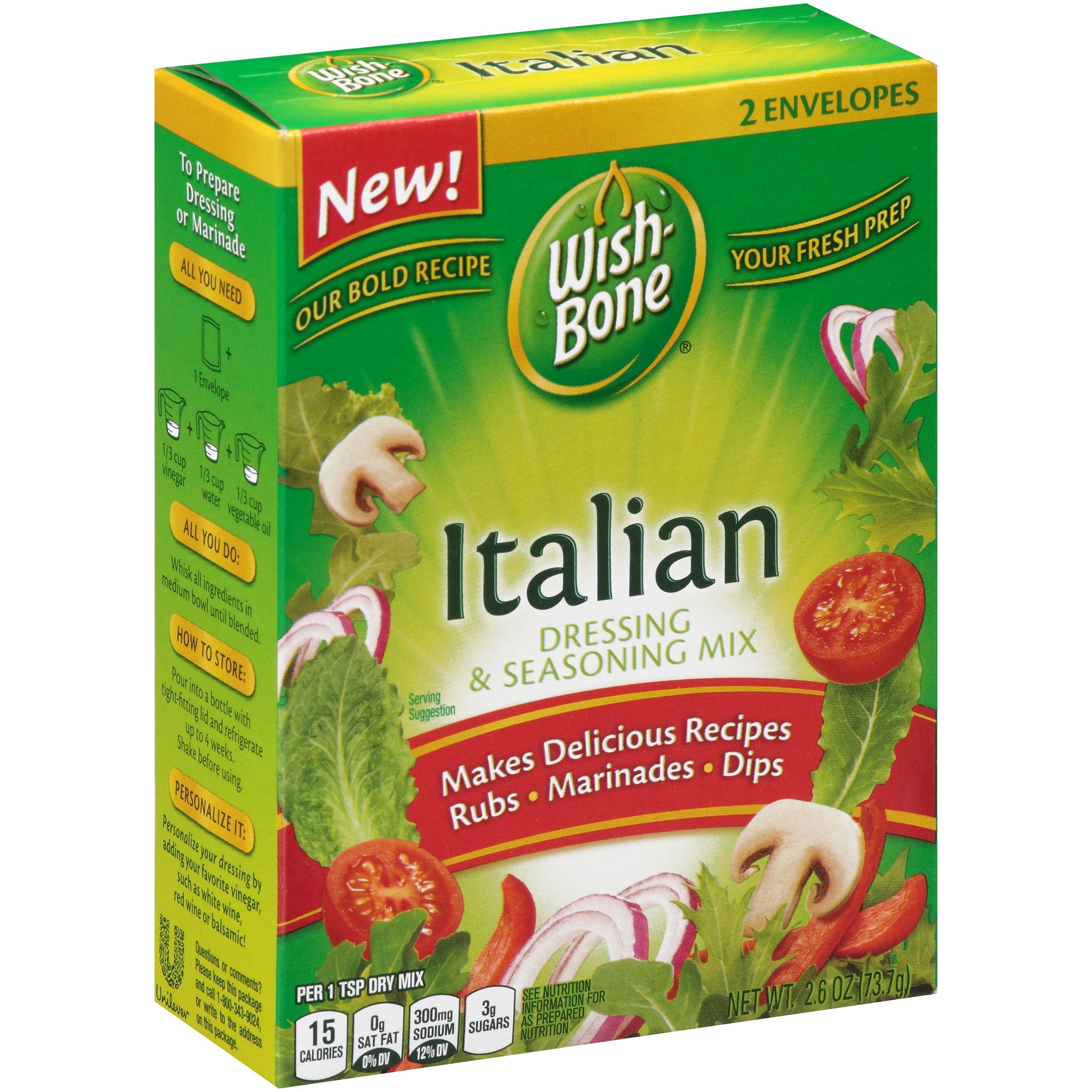 Wish Bone Italian Dressing Seasoning Mix 2 ct Box Walmart