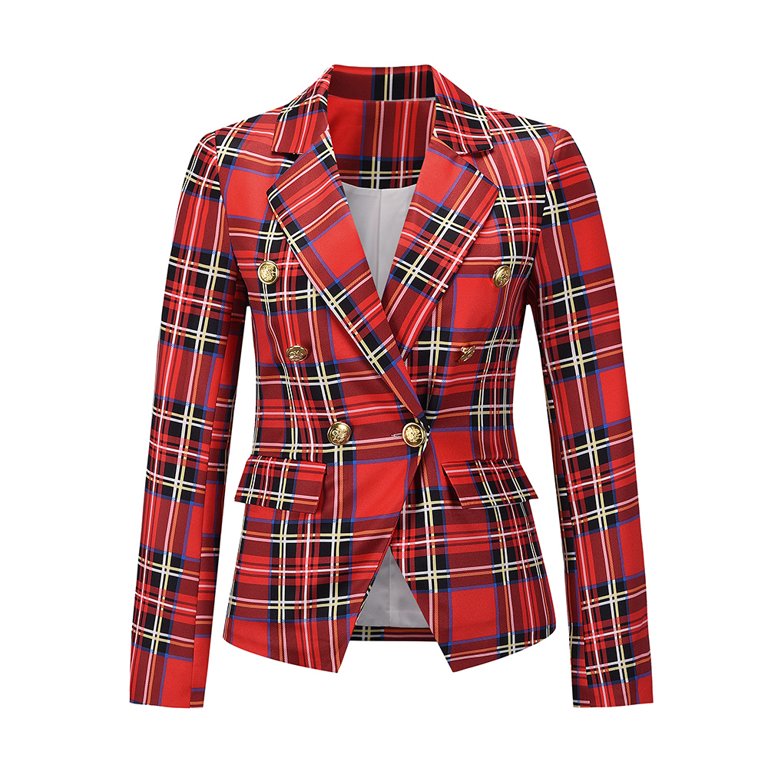 Wish Checkered casual small suit jacket for fall and winter