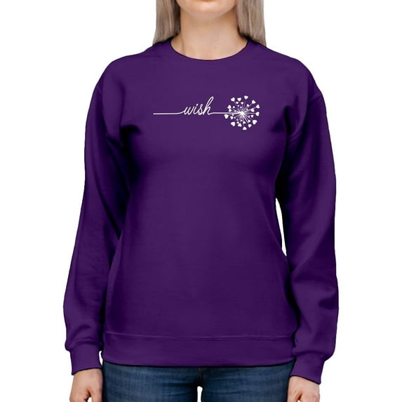 Wish Dandelion W Hearts Sweatshirt Women -Image by Shutterstock, Female 5X-Large