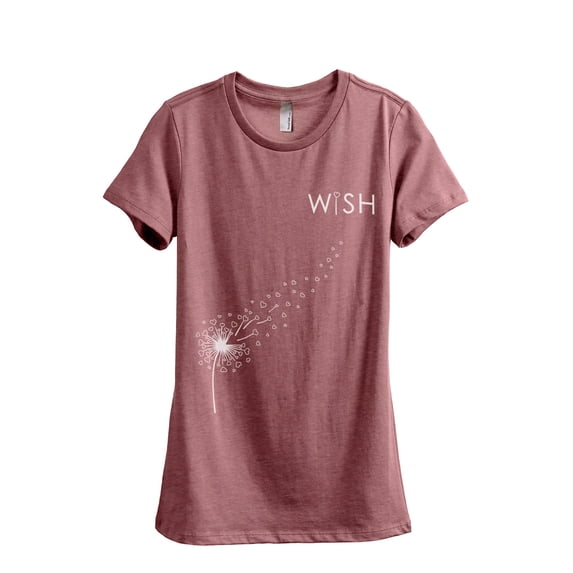 Wish Dandelion Women's Fashion Relaxed T-Shirt Tee Heather Rouge 2X-Large